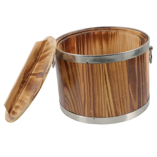 MUELODSIC Holz reiseimer mit Deckel Japanischer Gedämpfter Reisbehälter aus Robustem Holz Vielseitiger Food Container für Sushi Koreanische Küche und Dampfreis Stilvoller Küchenhelfer von MUELODSIC