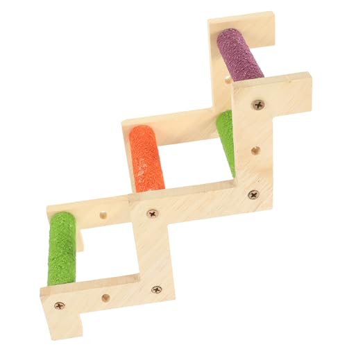 MUELODSIC Holzleiter Vogelspielzeug Z Form Kletterleiter für Papageien Wellensittiche Kleintiere Natürliche Holzstruktur zum Schnabel und Krallenschärfen Bunte Vogelleiter für Käfigtraining MUELODSIC Holzleiter Vogelspielzeug Z Form Kletterleiter für Papageien Wellensittiche Kleintiere Natürliche Holzstruktur zum Schnabel und Krallenschärfen Bunte Vogelleiter für Käfigtraining von MUELODSIC