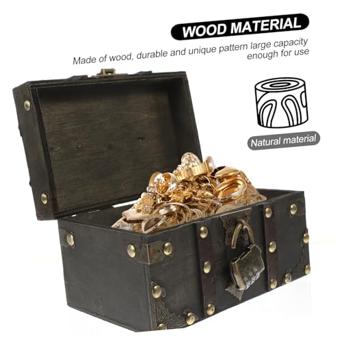 MUELODSIC Holzschmuckkasten mit Schloss Retro Schmuckbox Klein Kompakte Aufbewahrungsbox für Ohrringe Halsketten Robust und Kratzfest für Schminktisch Organizer von MUELODSIC