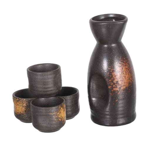 MUELODSIC Japanisches Sake-Set Keramik Großer Tokkuri Gefäß Ochoko Becher Traditionell Robust Spülmaschinenfest für Zuhause Restaurant Authentisches Trinkerlebnis MUELODSIC Japanisches Sake-Set Keramik Großer Tokkuri Gefäß Ochoko Becher Traditionell Robust Spülmaschinenfest für Zuhause Restaurant Authentisches Trinkerlebnis von MUELODSIC