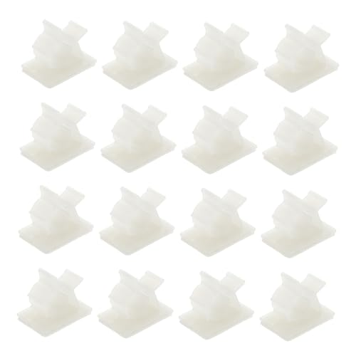 MUELODSIC Kabel Organizer Clips Selbstklebend Verstellbare Kabelhalter zur Kabelführung Am Schreibtisch Langlebige Kabelklemme für Büro und Geräte Weiße Kabelbefestigung ohne Rückstände von MUELODSIC