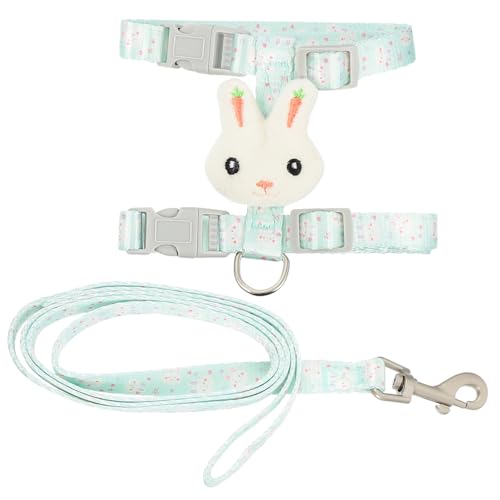 MUELODSIC Katzenleine mit Kleinem Robustem Nylon Hundegeschirr Verstellbares Brustgeschirr für Katzen Atmungsaktiv Ausbruchsicher Bequem für Spaziergänge und Outdoor Nutzung von MUELODSIC