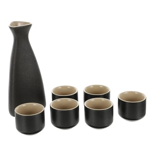 MUELODSIC Keramik Sake Becher Teilig Japanischer Stil Umweltfreundlich und Geschmacksneutral Design für Familie Bar Restaurant und Besondere Anlässe Geeignet von MUELODSIC