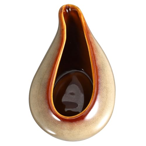 MUELODSIC Keramik Sauce und Dressingkanne Hitzebeständig Tropffrei Spülmaschinenfest Stilvolle Braune Glasur für Salatsaucen Gravy und Sahne Kompakt und Einfach zu Reinigen von MUELODSIC