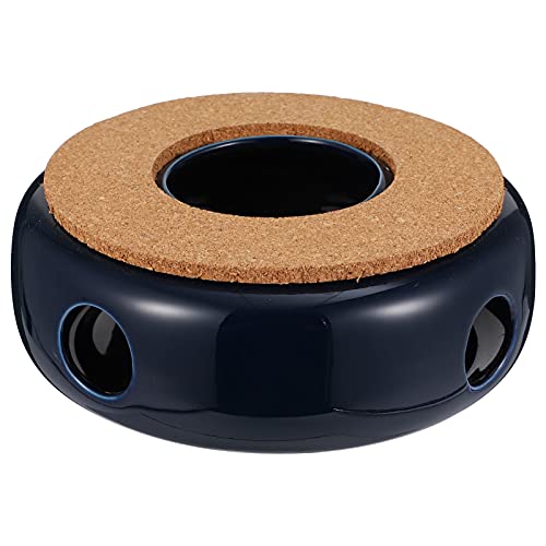 MUELODSIC Keramik Teekannenwärmer mit Hohlraumdesign Retro Teestövchen aus Porzellan für Zuhause und Büro Hitzebeständig mit Blauem Stövchen Praktischer Tischdekoration und Langlebig von MUELODSIC