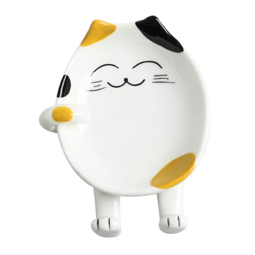 MUELODSIC Keramik Topfdeckelhalter mit Lustigem Katzenohren design Multifunktionaler Küchenutensilienhalter für Löffel Pfannenwender und Essstäbchen Dekorativer und Tragbarer Organizer für von MUELODSIC