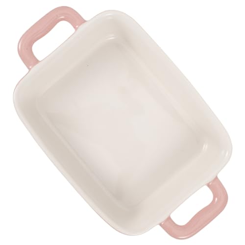 MUELODSIC Keramisches Backblech Rosa Mikrowellengeeignet Rechteckige Auflaufform aus Hochwertiger mit Mittlerer Dicke Pflegeleicht und Elegant für Lasagne Kuchen und Aufläufe von MUELODSIC