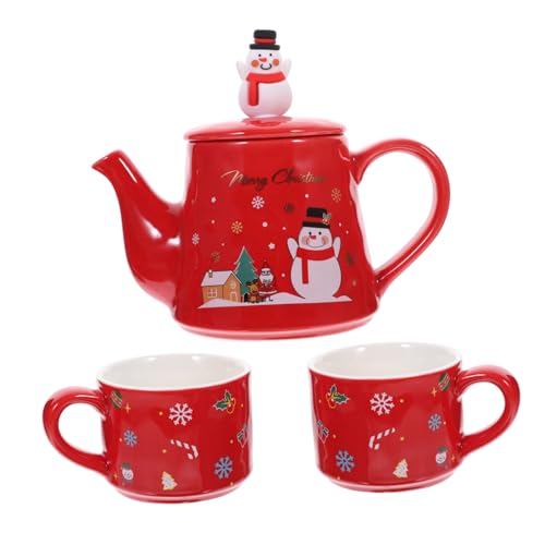 MUELODSIC Kesselbecher -set Eins Weihnachtstopf Mit Tasse Teetöpfe Wasserkocher Weihnachten Teekannen Dekorativ Schneemann - Urlaub Teekessel Rot Keramik MUELODSIC Kesselbecher -set Eins Weihnachtstopf Mit Tasse Teetöpfe Wasserkocher Weihnachten Teekannen Dekorativ Schneemann - Urlaub Teekessel Rot Keramik von MUELODSIC