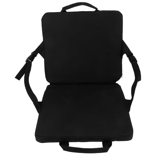 MUELODSIC Klappbarer Outdoor Campingstuhl mit Verstellbarem Sitzkissen und Rückentasche Faltbarer Strand und Angelstuhl Leicht und Platzsparend für Picknick Grillen und Reisen Schwarz von MUELODSIC