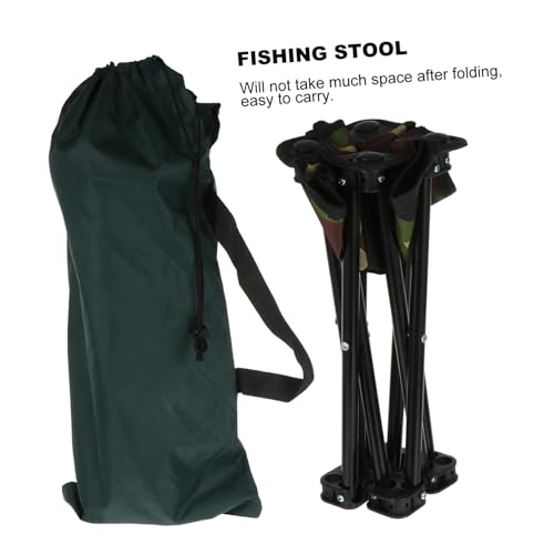 MUELODSIC Klapphocker Faltbar Ultraleicht Campingstuhl Angelhocker Kompakt Tragbar für Outdoor Angeln Wandern mit Robustem Gestell und Bequemer Sitzfläche von MUELODSIC
