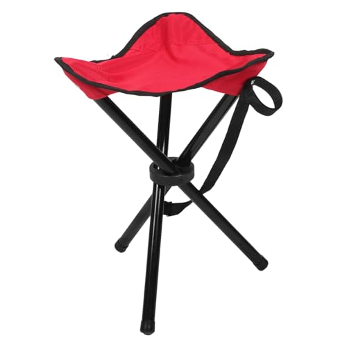 MUELODSIC Klappstühle hocker Sitz Hocker zusammenklappbar zusammenklappbarer Outdoor-Hocker Camping-Klapphocker Hocker klein Klapphocker Camping Campinghocker Leichter Stuhl Metall rot von MUELODSIC