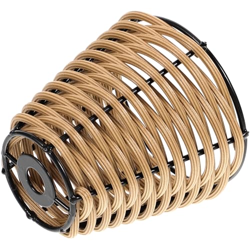 MUELODSIC Kleiner handgewebter Lampenschirm Lichtstreuend Robust und Dekorativ Geeignet für Tischlampen und Schlafzimmerbeleuchtung Natürlicher Lampenschirm für Pendelleuchten und von MUELODSIC