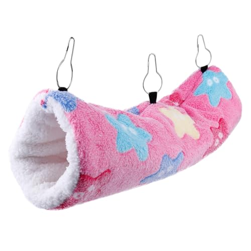 MUELODSIC Kleines Hamster Hängemattenbett aus Plüsch mit Weiches Kuscheltunnel Versteck Stabiles Seil zum Aufhängen Leichtes Nest für Kleine Haustiere Wie Hamster Tragbar und Bequem von MUELODSIC