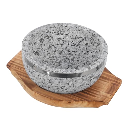 MUELODSIC Koreanische Bibimbap Schale Natürlicher Hochtemperaturbeständiger Stein Topf mit Holztablett Multifunktionale Suppenschüssel für Koreanische Küche für Eintöpfe und Reisgerichte MUELODSIC Koreanische Bibimbap Schale Natürlicher Hochtemperaturbeständiger Stein Topf mit Holztablett Multifunktionale Suppenschüssel für Koreanische Küche für Eintöpfe und Reisgerichte von MUELODSIC