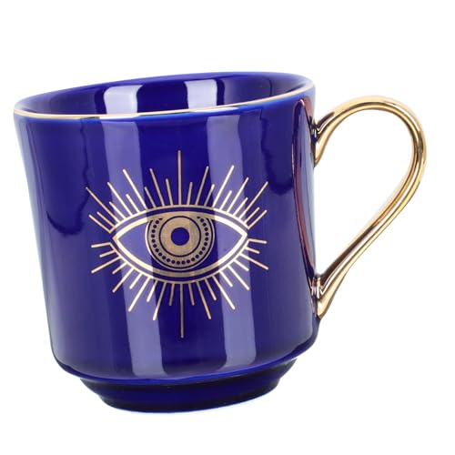 MUELODSIC Kreative Türkische Keramik Tasse Böser Blick in Vielseitiger Wasser und Teebecher Einfach zu Reinigen Alltagstauglich für Kaffee Milch Saft und Heiße Getränke Geeignet MUELODSIC Kreative Türkische Keramik Tasse Böser Blick in Vielseitiger Wasser und Teebecher Einfach zu Reinigen Alltagstauglich für Kaffee Milch Saft und Heiße Getränke Geeignet von MUELODSIC