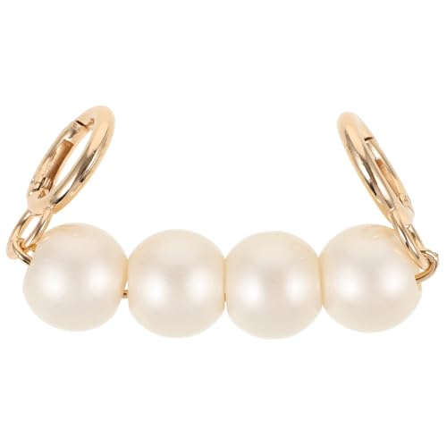 MUELODSIC Kunstperlen Taschenkette Verlängerung mit Metallverschluss Leichter Schulterriemen Ersetzer für Crossbody Handtasche Clutch DIY Modisches Zubehör in Weiß mit Goldschnalle von MUELODSIC