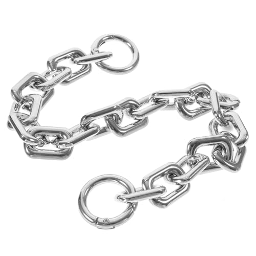 MUELODSIC Kurze Metalltaschenkette Schulterriemen Ersatz Handtaschengurt Abnehmbar Robust Stilvoll für Umhängetaschen und Schultertaschen Damen Silber von MUELODSIC