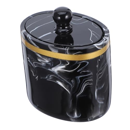 MUELODSIC Marble Muster Wattebausch Box mit Deckel Aufbewahrungsbox für Badezimmer Vanity Organizer Vielseitig Einsetzbar für Wattestäbchen Wattepads und Kleine Kosmetikartikel von MUELODSIC