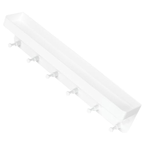 MUELODSIC Metall Schlüsselhalter Wand mit Ablage Weiß Wandmontage Schlüsselbrett Organizer für Eingang Büro Zuhause Multifunktionale Aufbewahrung für Schlüssel Briefe und Dekoration von MUELODSIC