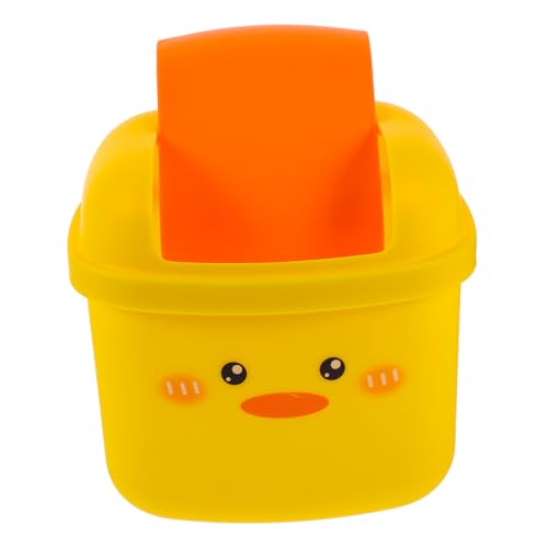 MUELODSIC Mini Desktop Mülleimer mit Kreativem Gelbem Enten Design Kleiner Tisch Abfalleimer aus Kunststoff Leicht Vielseitig für Büro Zuhause Schlafzimmer Kompakt und Wiederverwendbar von MUELODSIC