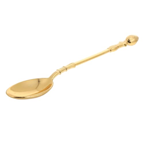 MUELODSIC Mini Dessertlöffel aus Langlebiger Legierung Goldfarbene Kleine Espressolöffel und Fruchtlöffel Kompakt für Kaffee Eiscreme und Feine Portionen Platzsparend und Vielseitig für von MUELODSIC