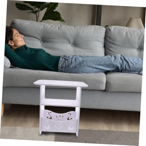 MUELODSIC Moderner Kleiner Beistelltisch Weiß Schlafzimmer Sofa Side Table Kompakt Flexibel mit Ablagefach für Bücher und Lampen als Nachttisch oder Sofa Bett Tisch für Kleine Räume MUELODSIC Moderner Kleiner Beistelltisch Weiß Schlafzimmer Sofa Side Table Kompakt Flexibel mit Ablagefach für Bücher und Lampen als Nachttisch oder Sofa Bett Tisch für Kleine Räume von MUELODSIC