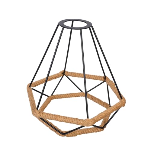 MUELODSIC Moderner Lampenschirm Handgefertigt Mit Geflochtenem Seil Robust Fassung Für Flur Esszimmer Schlafzimmer Industrieller Schmiedeeiserner Lampenschirm MUELODSIC Moderner Lampenschirm Handgefertigt Mit Geflochtenem Seil Robust Fassung Für Flur Esszimmer Schlafzimmer Industrieller Schmiedeeiserner Lampenschirm von MUELODSIC