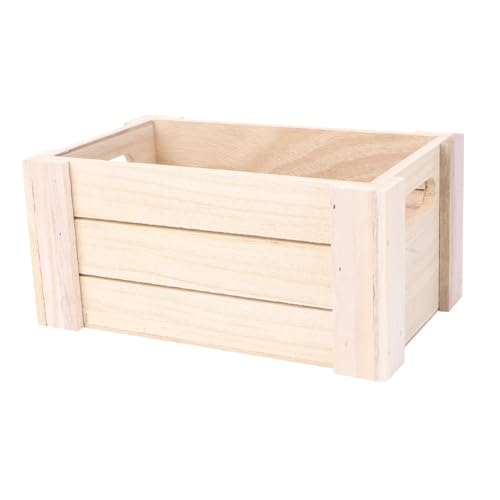 MUELODSIC Multifunktionale Kleine Holzkiste mit Natürlichem Holzdesign Rutschfestem Eckschutz Praktischem Griff als Schreibtisch Organizer für Büro und Zuhause von MUELODSIC