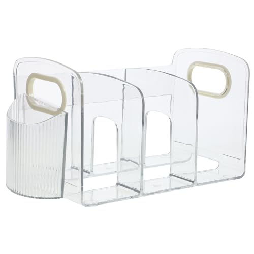 MUELODSIC Multifunktionaler Bücherhalter mit Fächern und Stifthalter Transparenter Schreibtisch Organizer für Büro Studium und Zuhause Praktisches Aufbewahrungsregal für Bücher Akten MUELODSIC Multifunktionaler Bücherhalter mit Fächern und Stifthalter Transparenter Schreibtisch Organizer für Büro Studium und Zuhause Praktisches Aufbewahrungsregal für Bücher Akten von MUELODSIC
