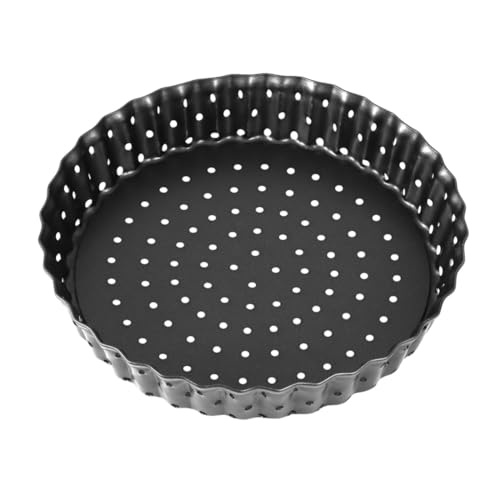 MUELODSIC Non Stick Pizza Tart Pan mit Perforiertem Hebeboden Runde Backform aus Carbonstahl Antihaftbeschichtet für Quiche Kuchen Muffins Einfach zu Lösen Ofenfest MUELODSIC Non Stick Pizza Tart Pan mit Perforiertem Hebeboden Runde Backform aus Carbonstahl Antihaftbeschichtet für Quiche Kuchen Muffins Einfach zu Lösen Ofenfest von MUELODSIC