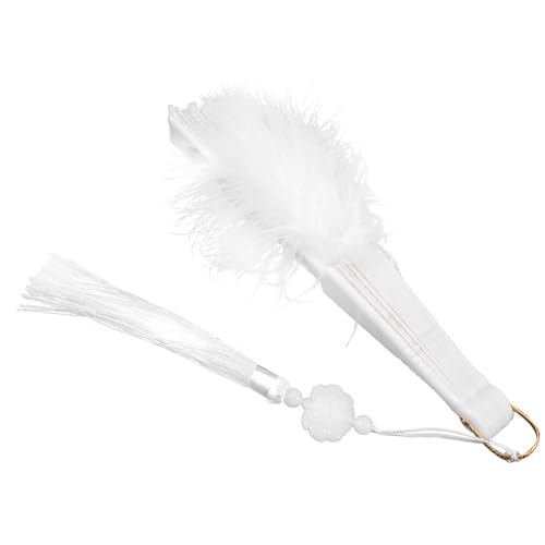 MUELODSIC Plume Federfächer Handfächer Bestickter Vintage Stil Eleganter Hochzeitsfächer Performance-fächer für Damen und Fotografie von MUELODSIC