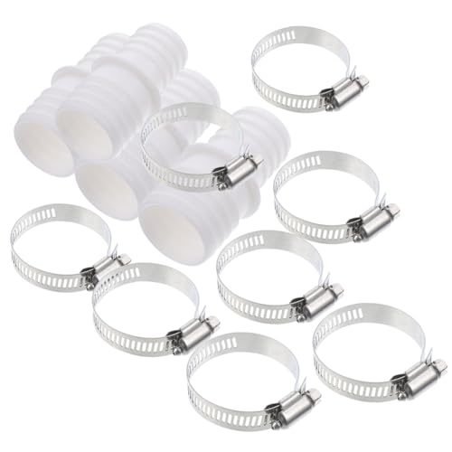 MUELODSIC Poolschlauch Adapter aus Edelstahl und Abs Robustes Schwimmbad Zubehör Langlebiger Pool Reinigungskonnektor mit Schlauchschellen für Poolwartung und Anschluss von MUELODSIC