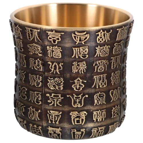 MUELODSIC Retro Messing Teetasse mit Chinesischem Präge Design Langlebiger Vintage Kupferbecher Dekorative Desktop Tasse Wiederverwendbar Stilvolle Teekultur für Zuhause und Büro MUELODSIC Retro Messing Teetasse mit Chinesischem Präge Design Langlebiger Vintage Kupferbecher Dekorative Desktop Tasse Wiederverwendbar Stilvolle Teekultur für Zuhause und Büro von MUELODSIC