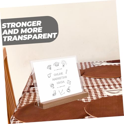 MUELODSIC Robuster Holz Speisekarten Display Ständer mit Rutschfester Silikonbasis für Restaurant Preisschilder Vielseitiger Werbehalter für Shops Ausstellungen und Events von MUELODSIC