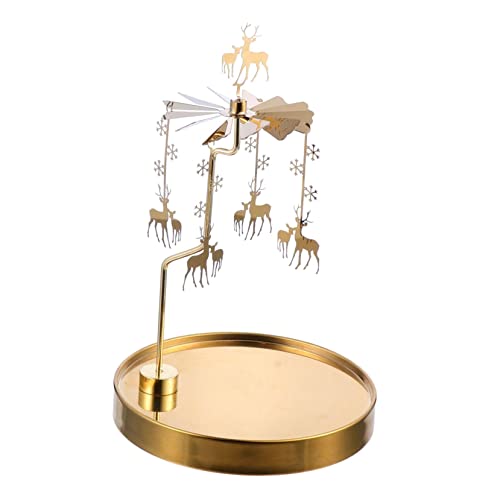 MUELODSIC Romantischer Metall Kerzenhalter mit Drehbarem Tablett Langlebiger Kerzenständer für Tischdeko Candle Tray Ornament für Stimmungsvolle Dinner und Heimdekoration von MUELODSIC