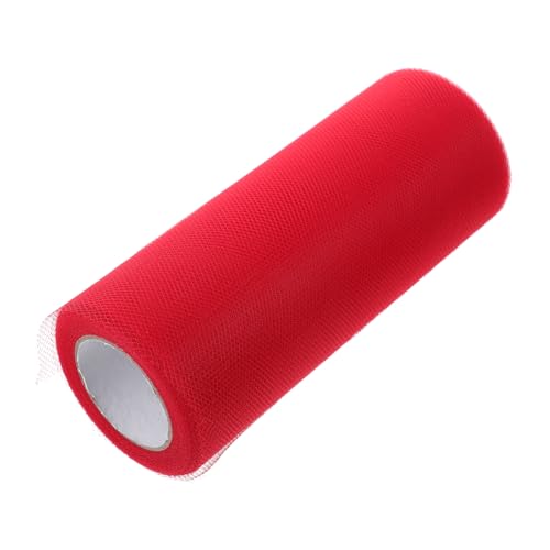 MUELODSIC Roter Tüllstoff Rolle Polyester Hochzeitsdeko DIY Bastelmaterial Girlande Zeremonie Partyraum Tür Blumendekoration Geschenkverpackung von MUELODSIC
