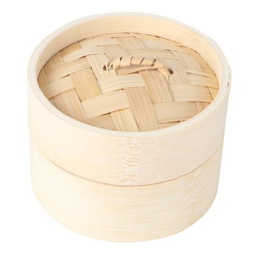 MUELODSIC Runder Chinesischer Dampfkorb aus Holz mit Dicht Schließendem Deckel Effizienter Steamer für Dim Sum Gemüse Desserts für Asiatisches Dämpfen Zuhause und Catering von MUELODSIC