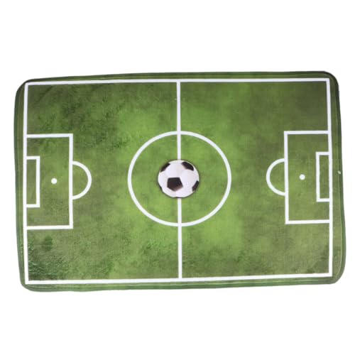 MUELODSIC Rutschfester Flanell Teppich Mini Fußballfeld Bodenmatte Weicher Schlafzimmerteppich mit Anti rutsch Funktion Pflegeleicht für Wohnzimmer und Kinderzimmer Dekoration von MUELODSIC