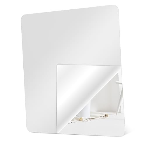 MUELODSIC Selbstklebender Spiegel Bruchsicherer Wandspiegel mit Runden Ecken Hochauflösender Dekospiegel für Bad Schlafzimmer Gym Einfache Montage ohne Bohren MUELODSIC Selbstklebender Spiegel Bruchsicherer Wandspiegel mit Runden Ecken Hochauflösender Dekospiegel für Bad Schlafzimmer Gym Einfache Montage ohne Bohren von MUELODSIC
