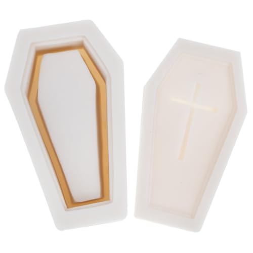 MUELODSIC Silikonform Halloween Kerzenform Teilig Coffin Gießform DIY Kerzen Silikonform Langlebig Leicht zu Reinigen Kreativ für Individuelle Duftkerzen Herstellung von MUELODSIC