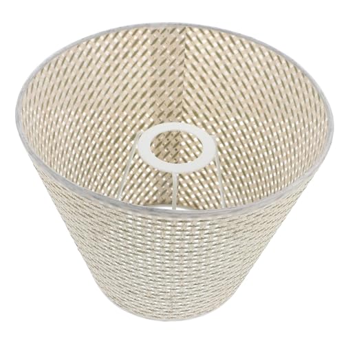 MUELODSIC Simulierter Gewebter Lampenschirm Beige Dekorativer Lampenzubehör für Tischlampen Handgefertigter Rattan Lampenschirm Warmes Licht Einfache Montage Stilvolle Wohnraumbeleuchtung von MUELODSIC
