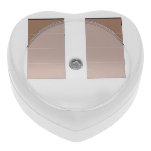 MUELODSIC Solarbetriebener Drehbarer Schmuck Display Ständer Herzform Schmuckbox Multifunktional Aufbewahrung und Präsentation für Zubehör und Accessoires von MUELODSIC