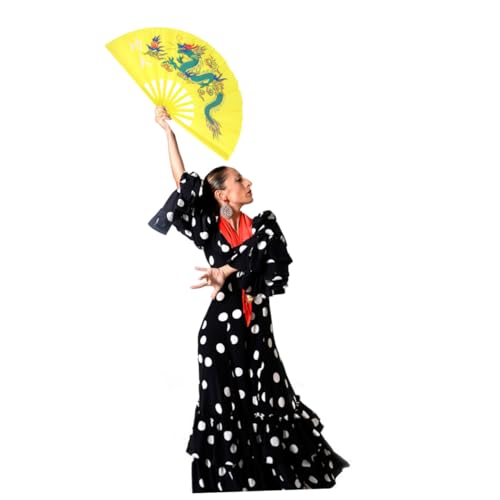 MUELODSIC Taichi Fan Kunststoff Gelber Martial Arts Fan Leistungsfan Leicht Für Kung Fu Performance Und Dekoration MUELODSIC Taichi Fan Kunststoff Gelber Martial Arts Fan Leistungsfan Leicht Für Kung Fu Performance Und Dekoration von MUELODSIC