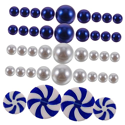 MUELODSIC Teiliges Weihnachts Vasenfüller mit Blauen und Weißen Acrylperlen Schwimmend und Wiederverwendbar für Schwebende Kerzen Tischdeko Adventsgesteck und Festliche Xmas Dekoration von MUELODSIC
