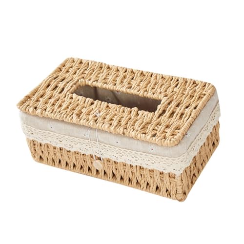 MUELODSIC Tissue Box Aufbewahrungsbox mit Eleganter Spitzenoptik Handgewebter Langlebiger Serviettenhalter in Beige Praktische Aufbewahrungsbox für Zuhause Büro und Wohnzimmer MUELODSIC Tissue Box Aufbewahrungsbox mit Eleganter Spitzenoptik Handgewebter Langlebiger Serviettenhalter in Beige Praktische Aufbewahrungsbox für Zuhause Büro und Wohnzimmer von MUELODSIC