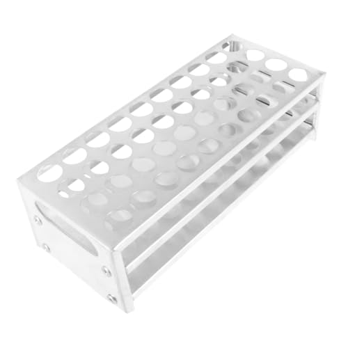 MUELODSIC Tragbares Aluminium Test Tube Rack Leichter Reagenzglasständer Stabiler Labor Organizer für Schule und Labor Übersichtliche Aufbewahrung und Einfache Handhabung von MUELODSIC
