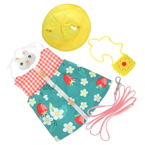 MUELODSIC Verstellbares Strapazierfähiges Kaninchen Geschirr mit Leine Atmungsaktiv Robustes Outdoor Kaninchen zubehör für Kleine Häschen Inklusive Sicherem Haken für Zufällige Farbe von MUELODSIC