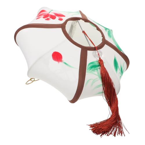 MUELODSIC Vintage Asian Fabric Lampshade Weiß Ufo Pendelleuchte Retro Hängelampe für Hot Pot Restaurant Wohnzimmer Flur Dekor mit Weichem Licht und Einfache Montage von MUELODSIC