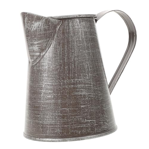 MUELODSIC Vintage Metall blumentopf Retro Flower Bucket Pflanzgefäß aus Eisen Dekorative Rustikale Vase für Wohnzimmer Küche Büro Rustikale Tischdeko von MUELODSIC