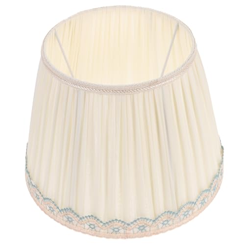 MUELODSIC Vintage Stoff lampenschirm Fassung Beige Transparenter Chiffon Eleganter Lampenschirm für Wandlampen Stehlampen und Wohnraumbeleuchtung Einfache Montage Langlebiges Lichtzubehör von MUELODSIC